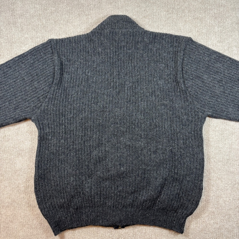 VTG 80s L.L. Bean Gray Wool Alpaca Full Zip Sweater Men's Size LT - Picture 5 of 7